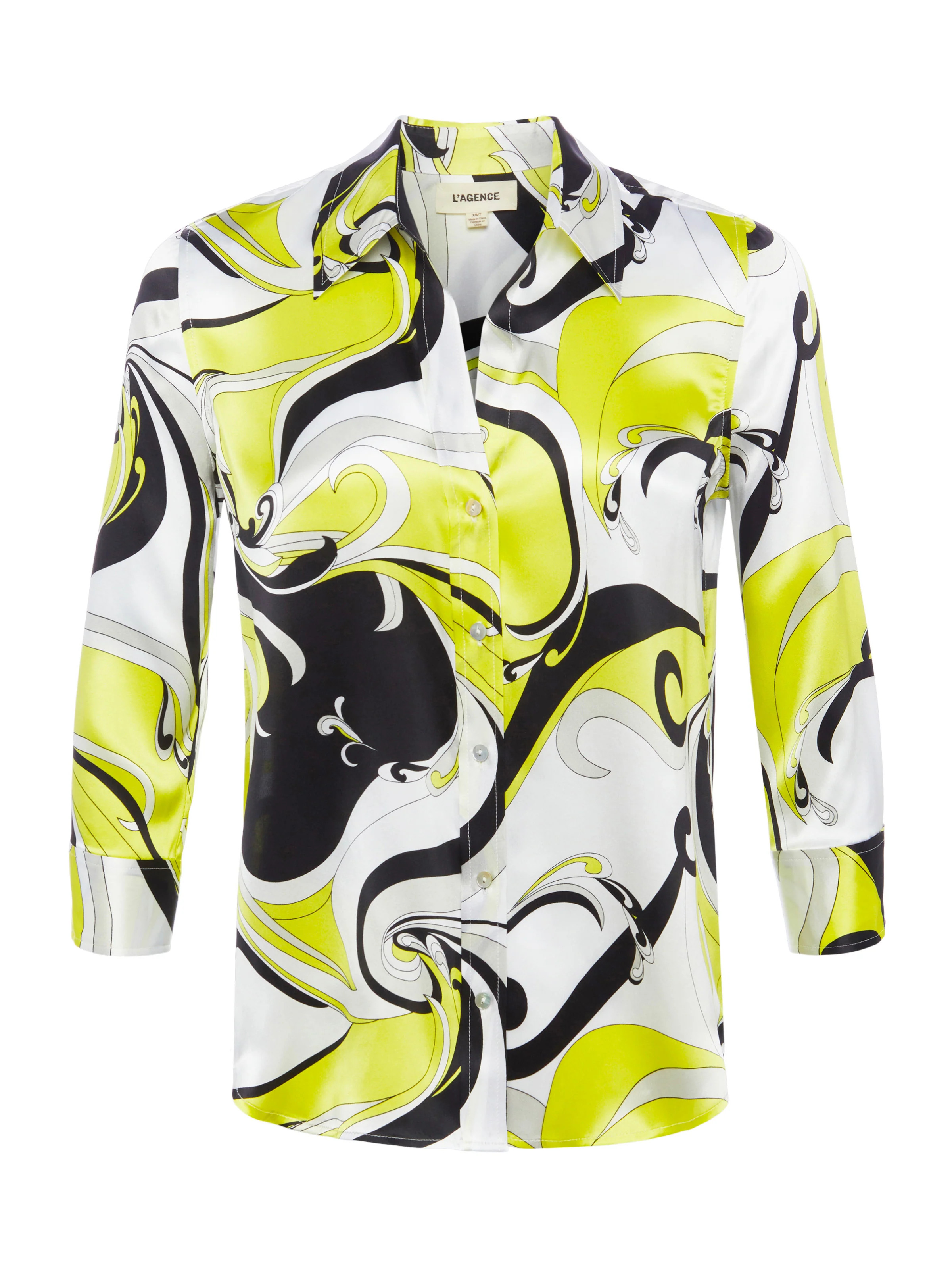 L'AGENCE Dani Blouse in Black/White Saint Martin | L'Agence