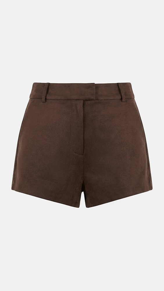 LE BOP Josie Faux Suede Hot Shorts Stone 0 | Shopbop