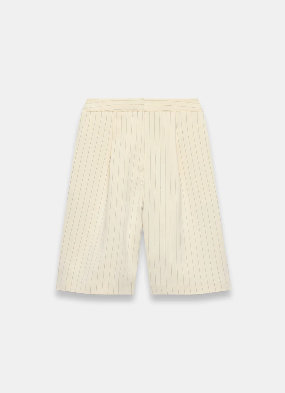 Yellow Pinstripe Tailored Shorts | Mint Velvet