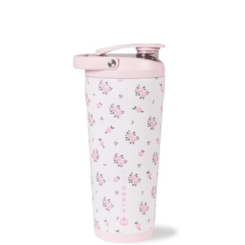 HydroJug 24 oz New Stainless Steel Shaker – Insulated, Leakproof, BPA-Free with Silent Mixing Grate – No Clumps, No Noise – Premium Shaker for Fitness, Sports & Everyday Use, Wildrose | Amazon (US)