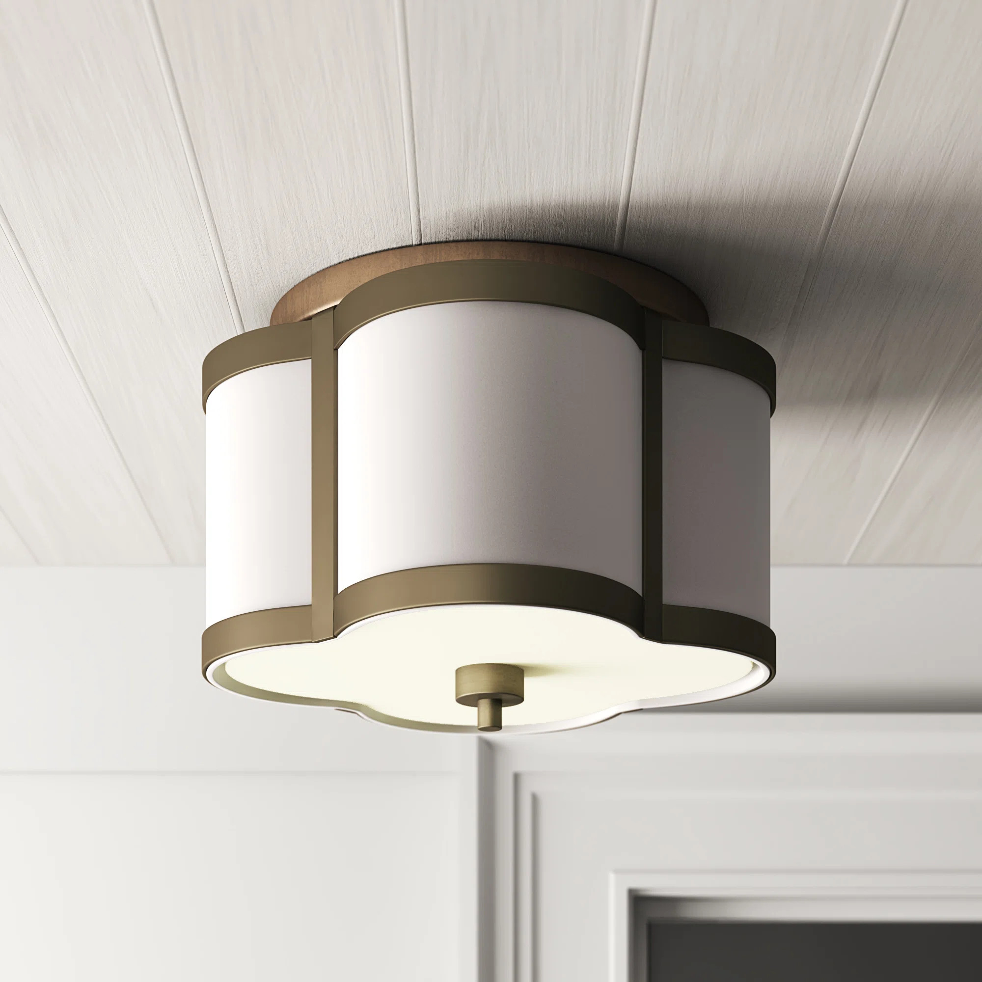 Luxton 3-Light Flush Mount in Brass | Wayfair North America