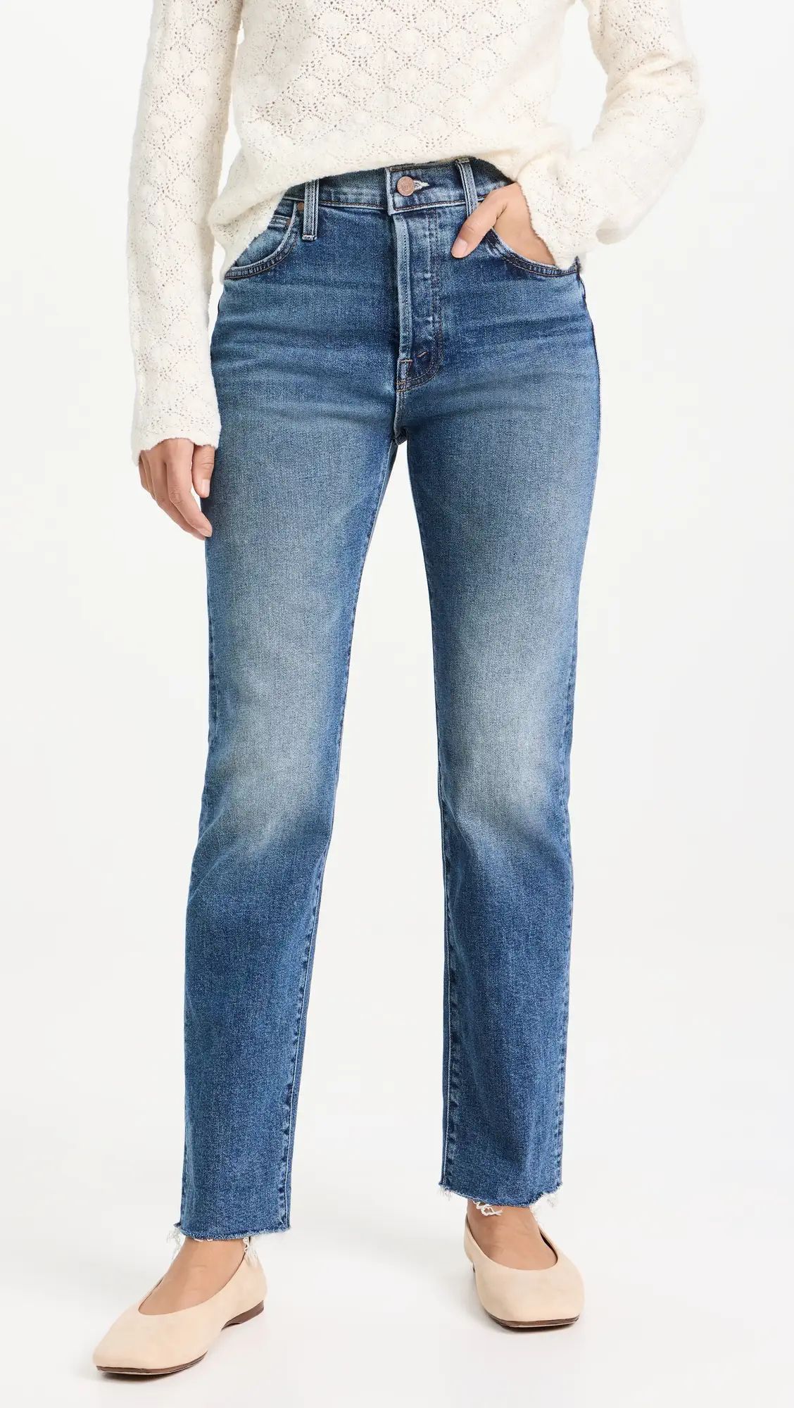 MOTHER The Scrapper Cuff Ankle Fray Jeans | Shopbop | Shopbop