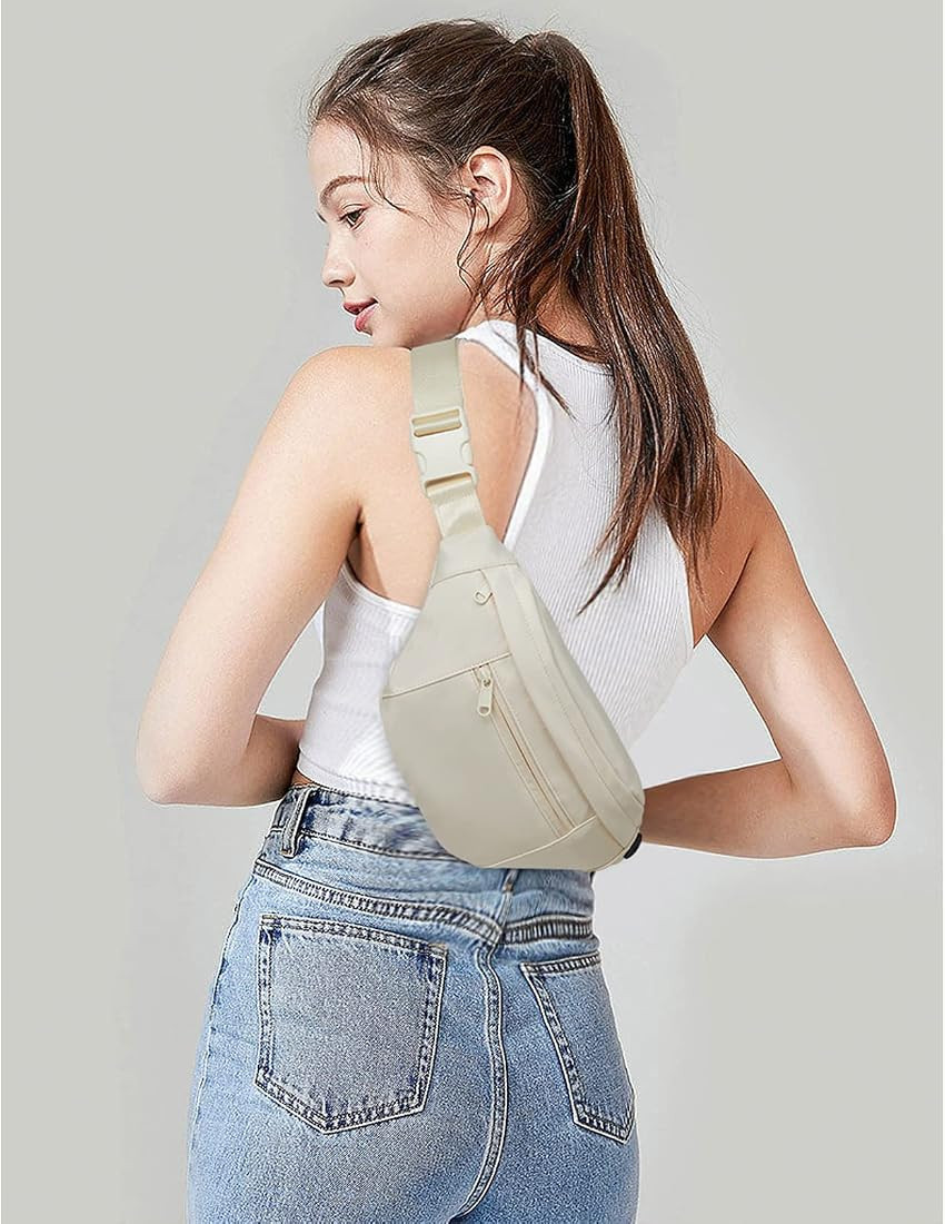 Telena Crossbody Fanny Pack for Women Men Fashion Waist Pack Belt Bag with 4-Zipper Pockets for H... | Amazon (US)