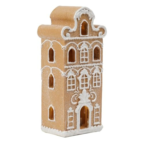 Cynkeyee Gingerbread House Christmas Decorations Indoor - Resin Christmas Gingerbread House with Led Light Christmas Village Home Decor Gifts for Women Christmas 2.5 * 2 * 5.5 Inch | Amazon (US)