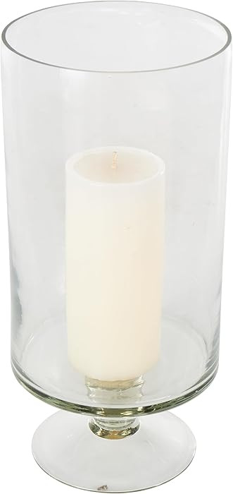Deco 79 Glass Candle Holder with Elevated Base, 6" x 6" x 12.7", Clear | Amazon (US)