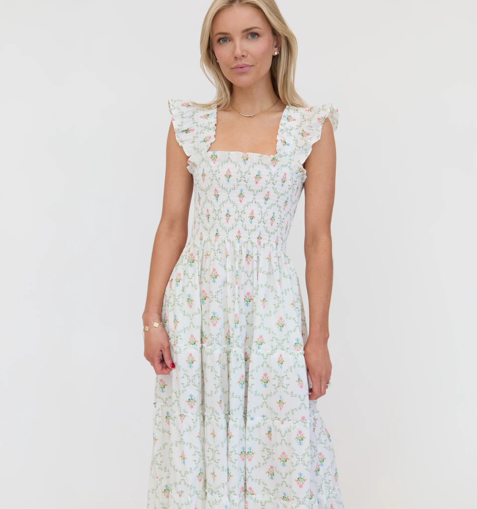 The Ellie Nap Dress - Pastel Trellis | Hill House Home US