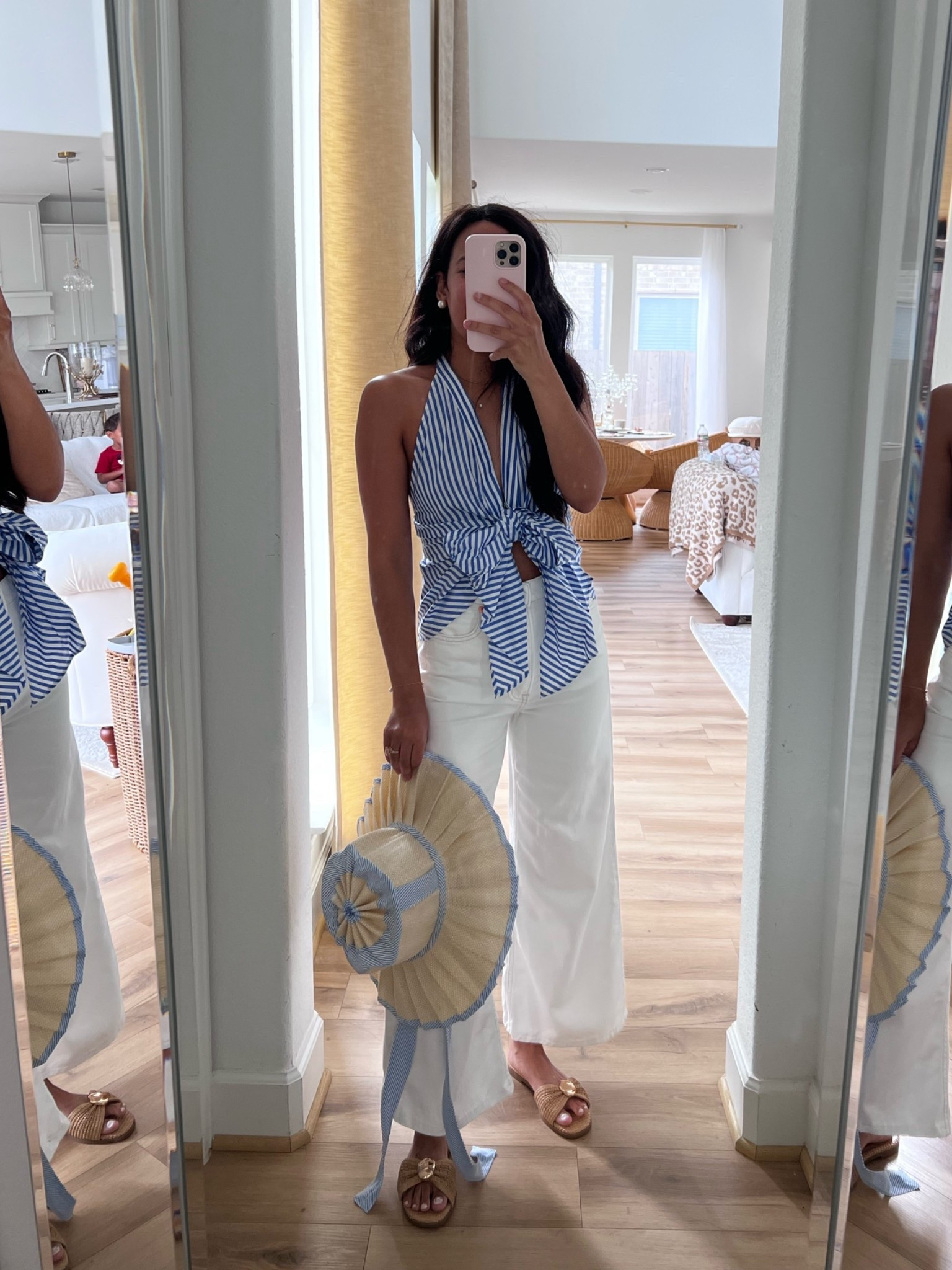 White jeans, striped top, 4th of july, wide leg jean

#LTKootd #LTKgrwm