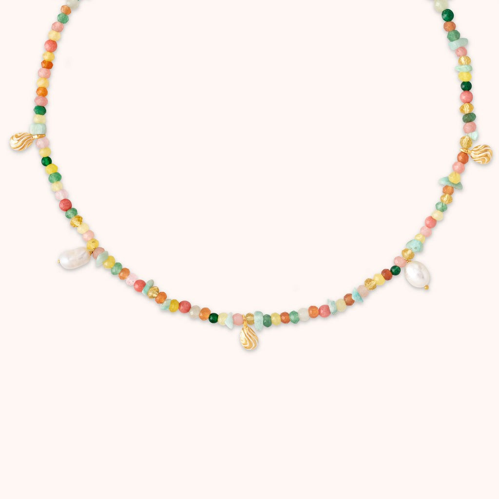 Flow Beaded Necklace in Gold | Astrid and Miyu