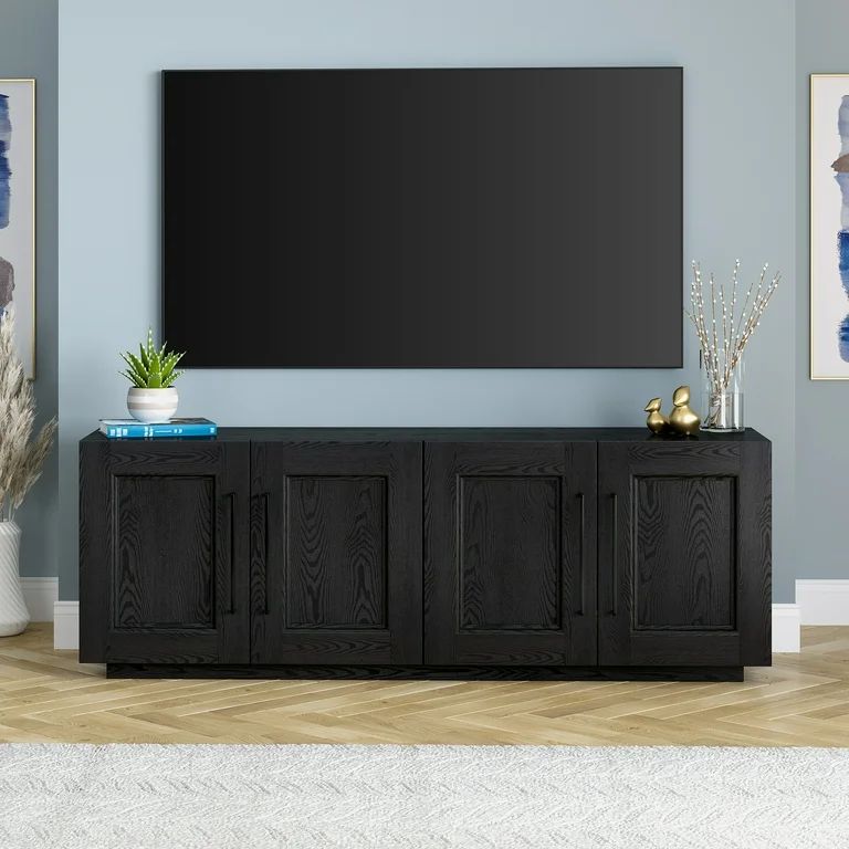 Henn&Hart 68" Black Grain MDF TV Stand | Walmart (US)