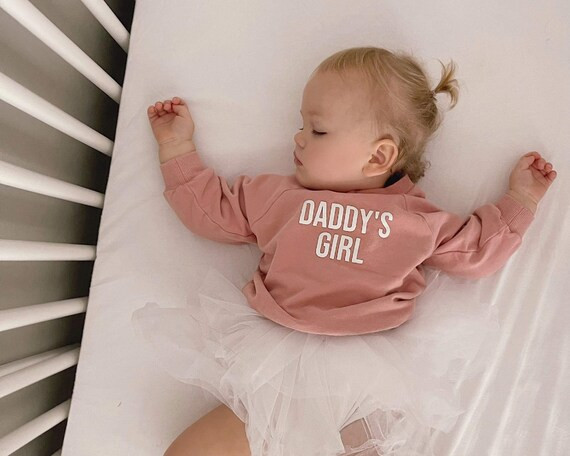 Organic DADDYS GIRL French Terry Baby & Toddler Sweatshirt  - Etsy | Etsy (US)