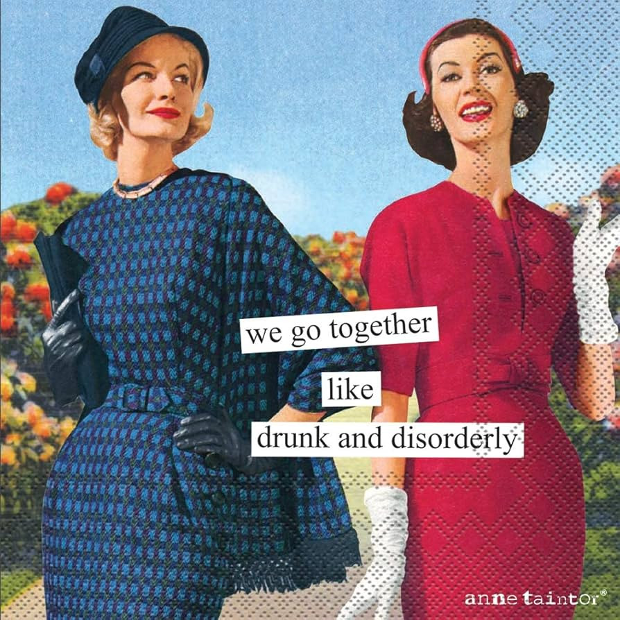 IHR Ideal Home Range Retro Cocktail Napkins Anne Taintor Disposable 3-Ply Paper Party Napkin Pack, 5" x 5", Disorderly, 20-Count | Amazon (US)