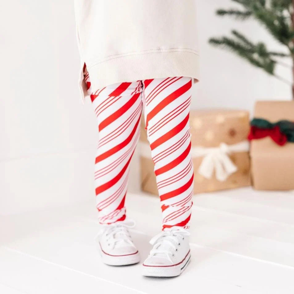 Candy Cane Bamboo Leggings | Bums & Roses