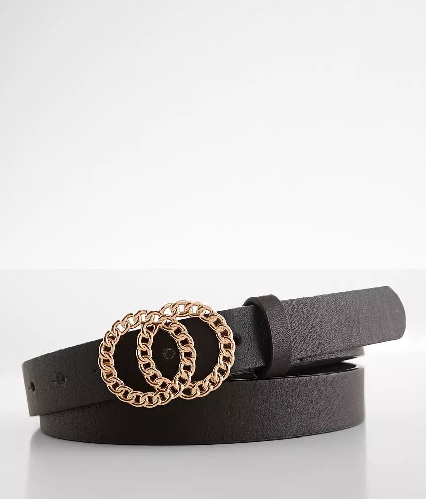 Double Chain Circle Skinny Belt | Buckle