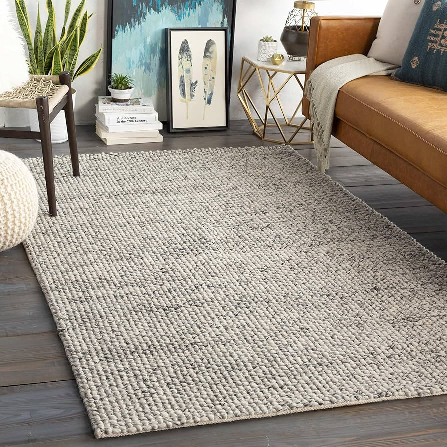 Mark&Day Area Rugs, 8x10 Keynsham Modern Charcoal Area Rug, Grey Ivory Carpet for Living Room, Be... | Amazon (US)