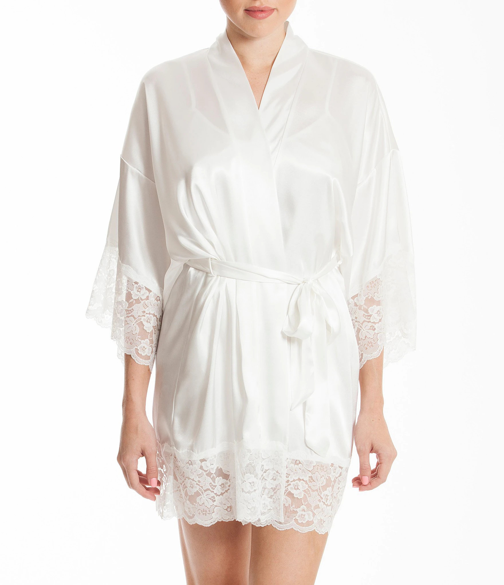 In Bloom by Jonquil Satin & Lace Bridal Robe | Dillard's | Dillard's