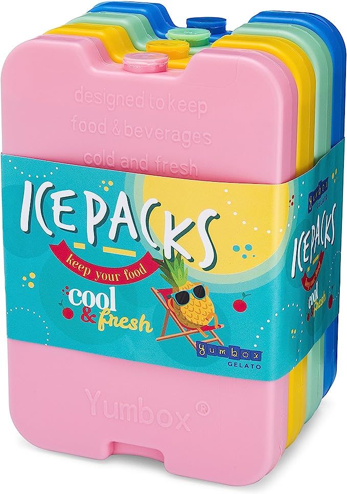 Yumbox Ice Packs - set of 4 Multi - Cool Pack, Slim Long-Lasting Ice Packs - Great for Coolers or... | Amazon (US)
