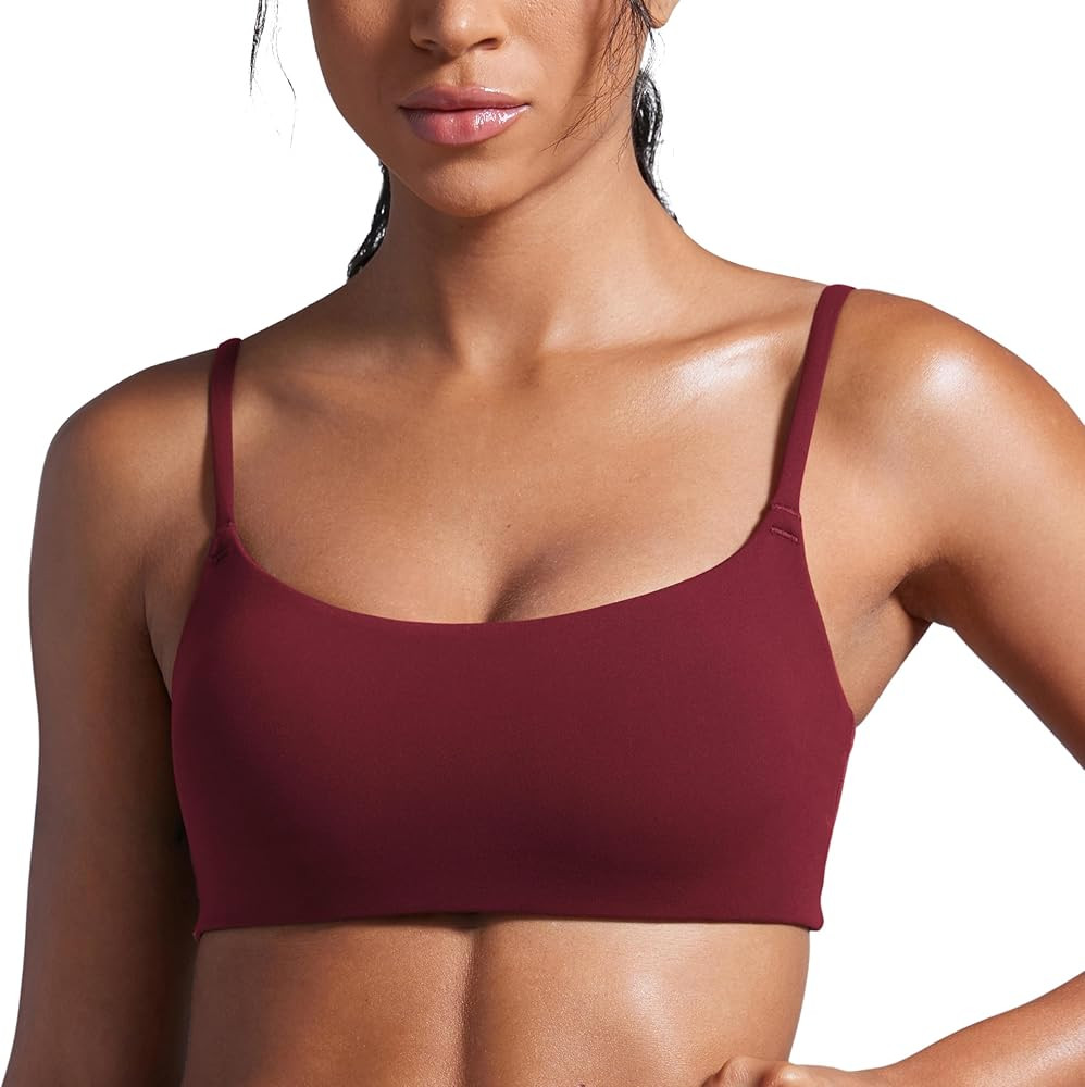 CRZ YOGA Butterbreeze Scoop Neck Sports Bras, Spaghetti Straps, Wireless Padded
        for Women... | Amazon (US)