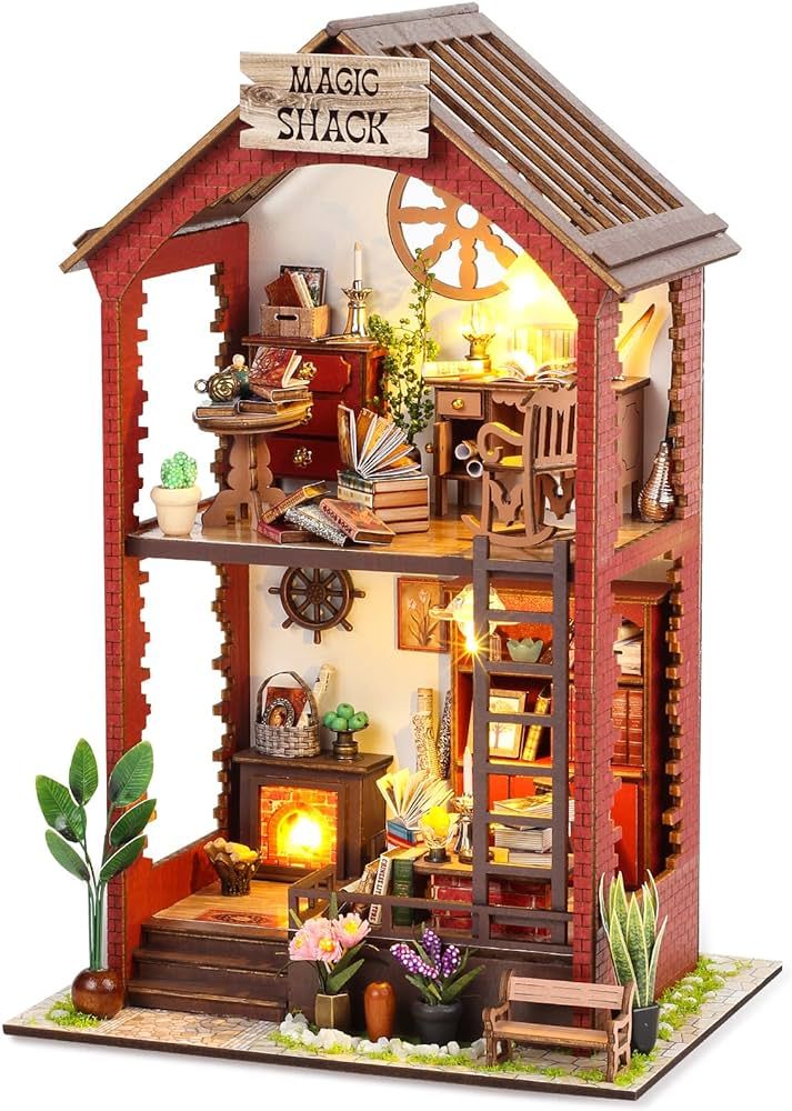 DIY Book Nook Kits Booknook - Creativity 3D Wooden Puzzle Bookend Bookshelf Decor -Booknook Kit f... | Amazon (US)