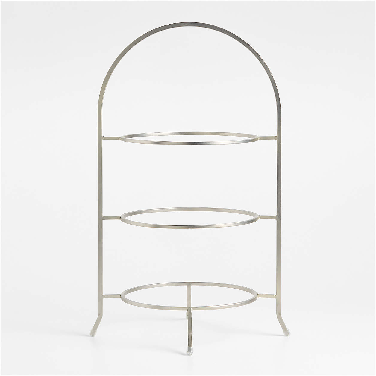 Cambridge Holiday Satin Nickel 3-Tier Stand + Reviews | Crate & Barrel | Crate & Barrel