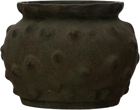 Creative Co-Op Terra-Cotta Raised Dots Vase, 11" L x 11" W x 9" H, Black | Amazon (US)
