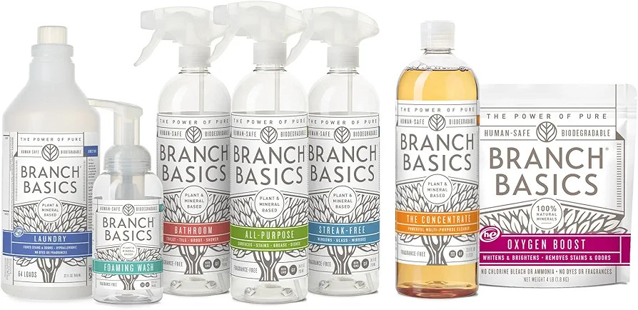 Branch Basics Premium Starter Kit: All Purpose, Glass, and Bathroom Cleaner plus our Foaming Wash... | Amazon (US)