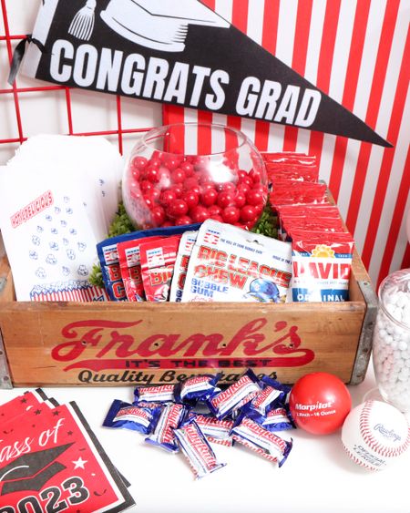 Baseball Graduation Party Snack Box ideas - bags for popcorn, candy, bubble gum and sunflower seeds! 

#gradparty #graduation2024 #baseballparty #baseball #snacks

#LTKSeasonal #LTKparties #LTKfamily