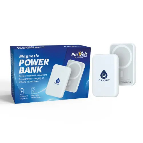 PURSONIC Magnetic Wireless Power Bank Portable, Powerful, Effortless Charging in White at Nordstrom | Nordstrom