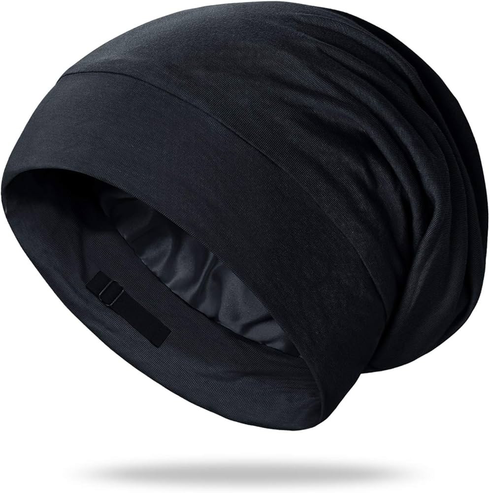OLESILK Silk Bonnet for Men, 100% Mulberry Mens Bonnet, Dreadlock Cap for Curly Hair, Silk Hair B... | Amazon (US)