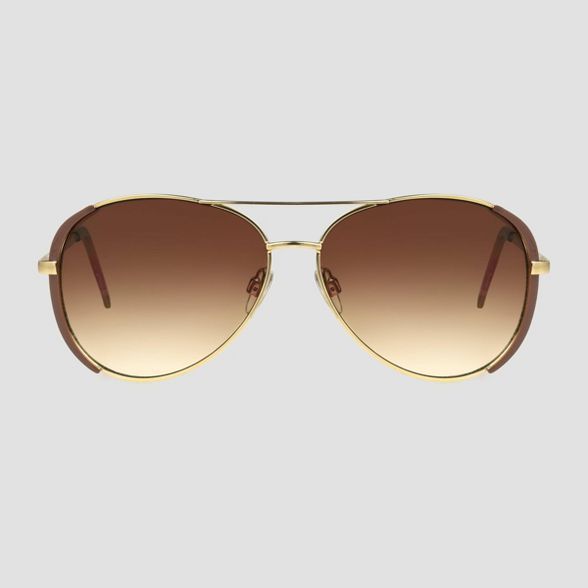 Women's Aviator Sunglasses - A New Day™ Gold | Target