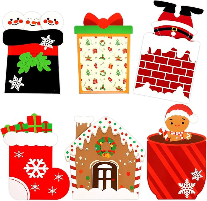 Fancy Land Christmas Gift Card Holders 12Pcs Xmas Greeting Cards Sleeves for Holidays Party Suppl... | Amazon (US)