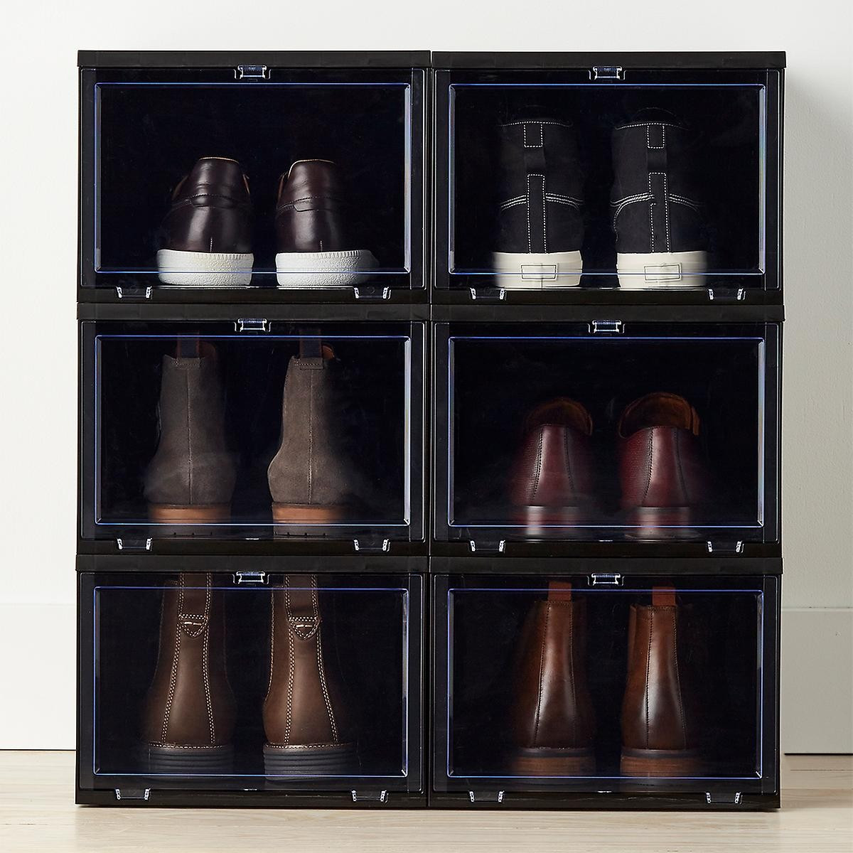 X-Large Black Drop-Front Shoe Box | The Container Store