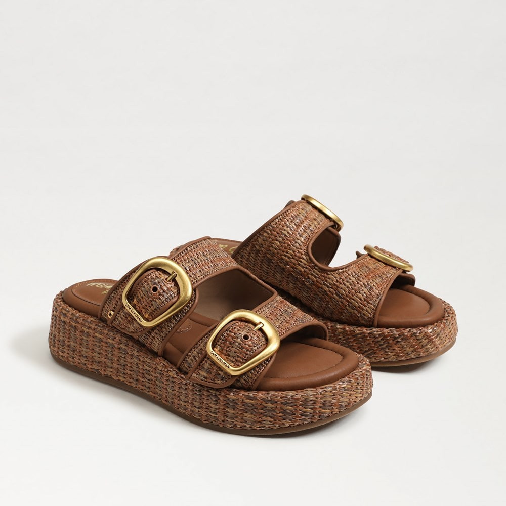 Sam Edelman Nerissa Platform Slide Sandal Cuoio Brown Basketweave 6.0 | Sam Edelman CA