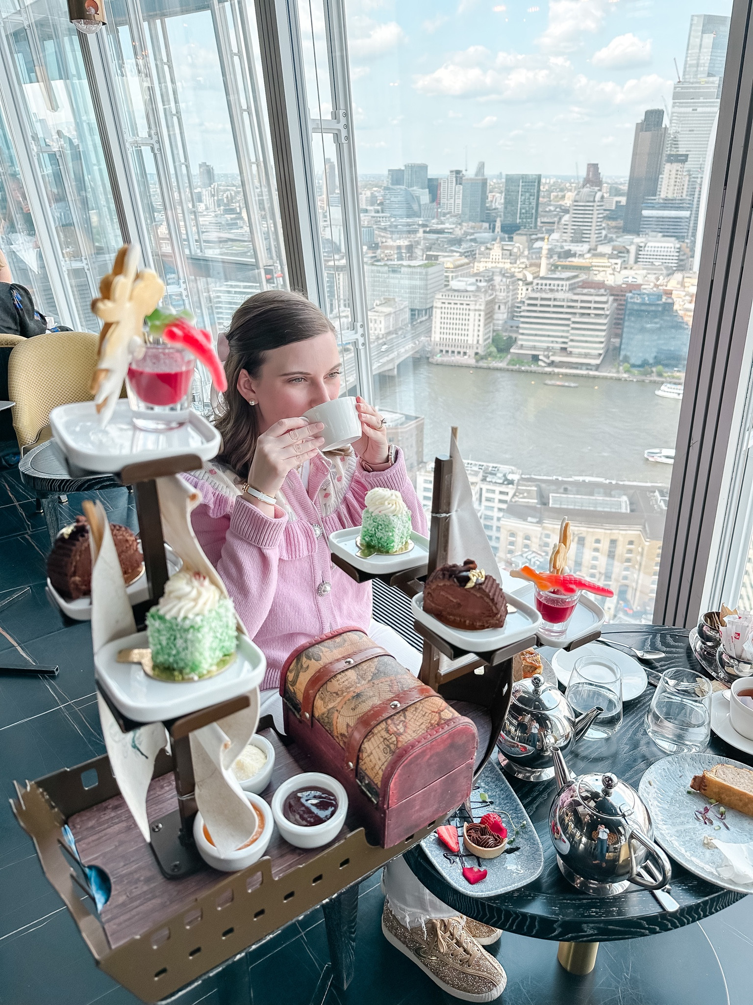 •It's me, hi, I'm the problem, it's me
At tea time, everybody agrees 🫖🇬🇧☕️ One of my favorite afternoon teas in London! The Aquashard is the perfect afternoon tea with a view. You can skip the viewing deck at The Shard and opt for an afternoon tea here instead. This way you’ll get tea + the view! You’ll want to save this place if you are ever in London. The theme changes but this time it was Peter Pan, the last time I went it was Mary Poppins🤍• 

#LTKunder100 #LTKtravel