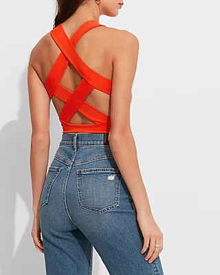 Body Contour Strappy Back Thong Bodysuit | Express