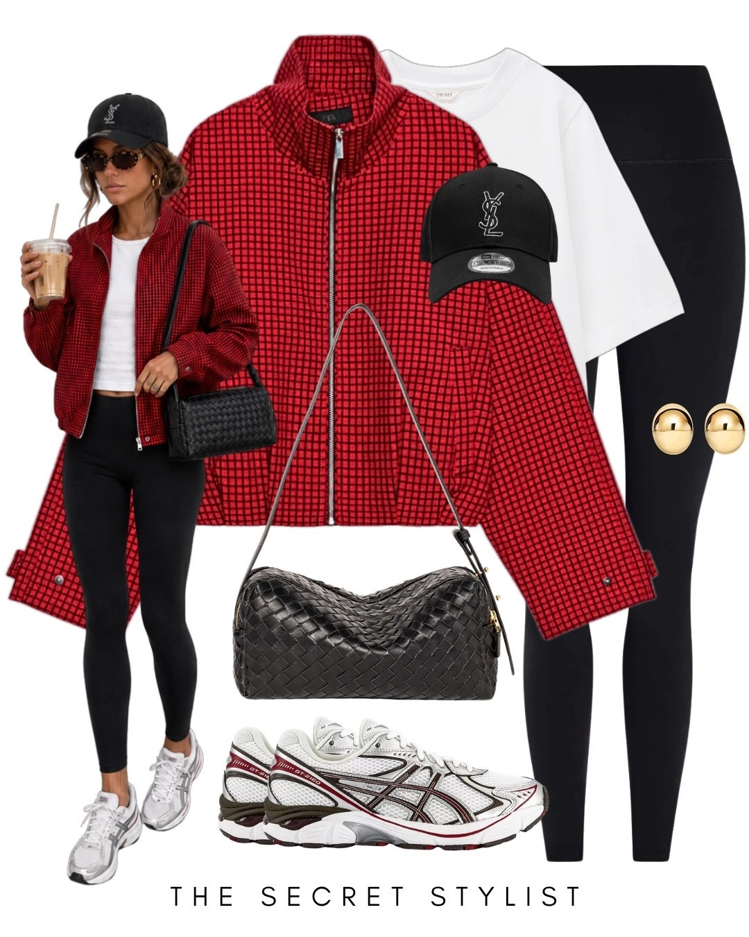 Red check bomber jacket 
Zara new in 
Leggings for autumn outfits 
Asics 

@Elleme @

#LTKautumn #LTKuk #LTKstyletip