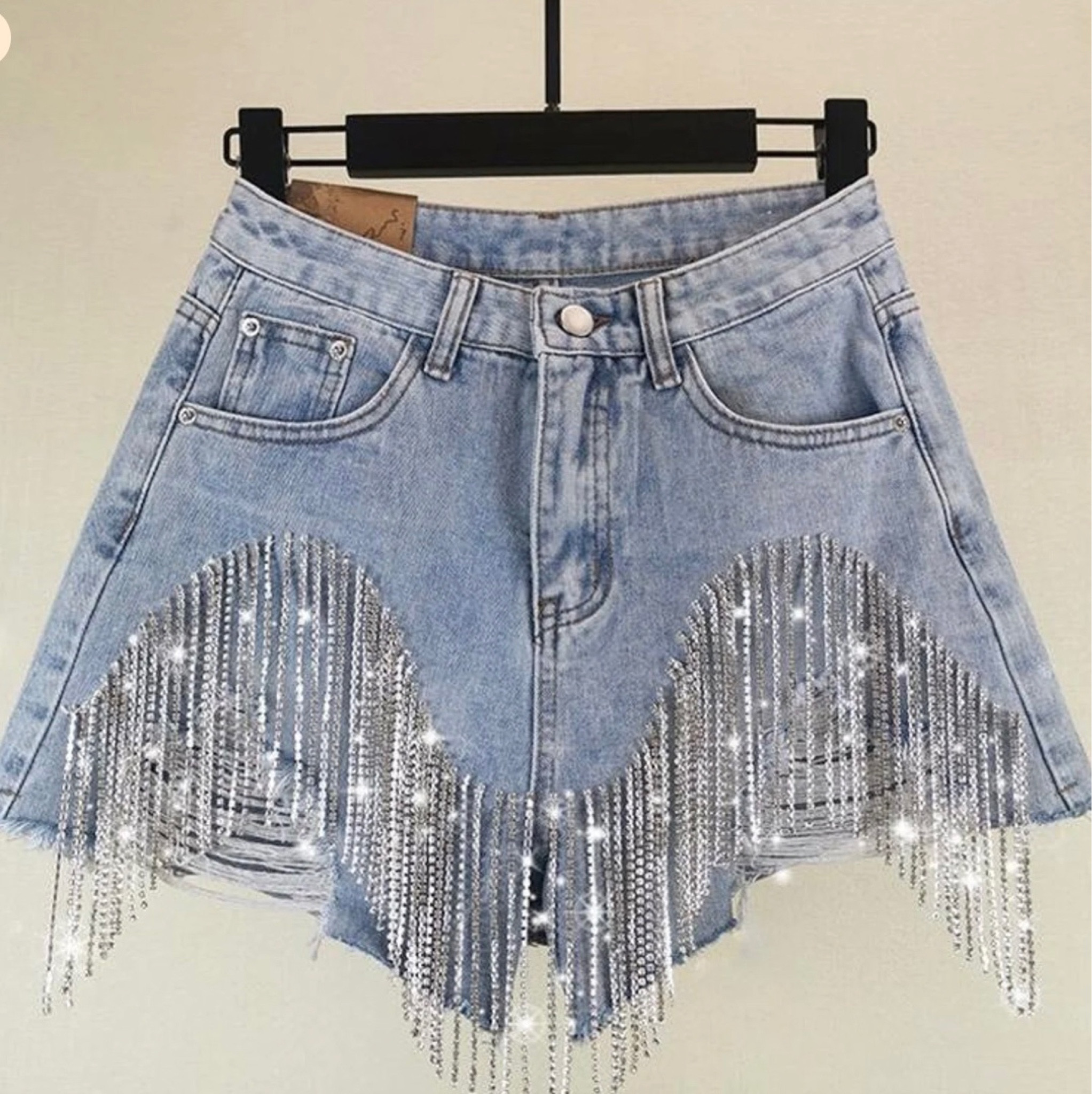 High waist shorts with tassel rhinestones 🌟 #denim #highwaistshorts #rhinestones

#LTKFind #LTKstyletip #LTKunder50