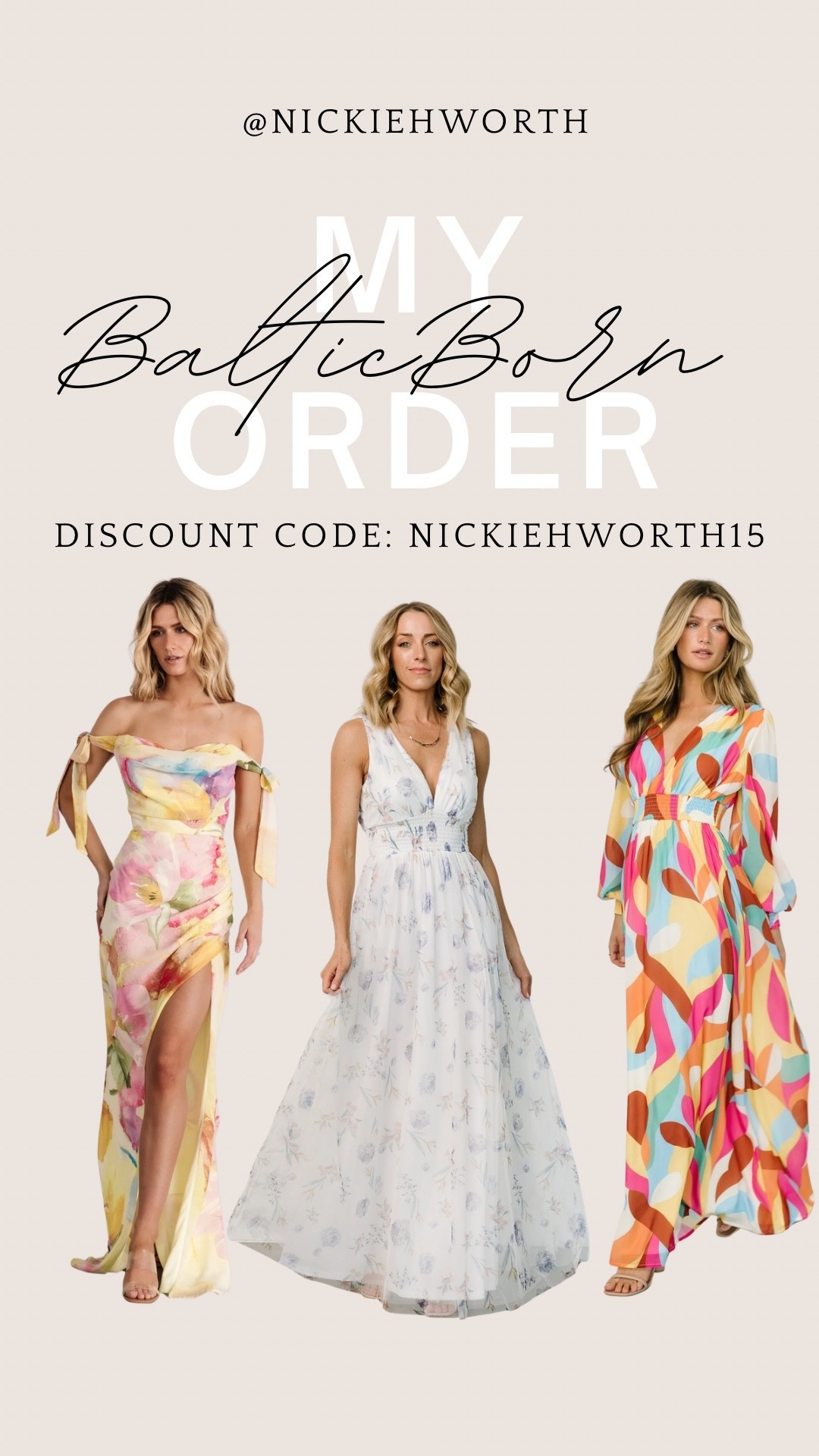 @🌊 Code: NICKIEHWORTH15 saves you 15% sitewide!

Sharing three stunning dresses from their new Resort Collection, and every single one is a moment. Effortless, elevated, and made for wherever you’re headed next. The collection goes live today 🌴

#LTKootd #LTKdayinmylife #LTKSeasonal