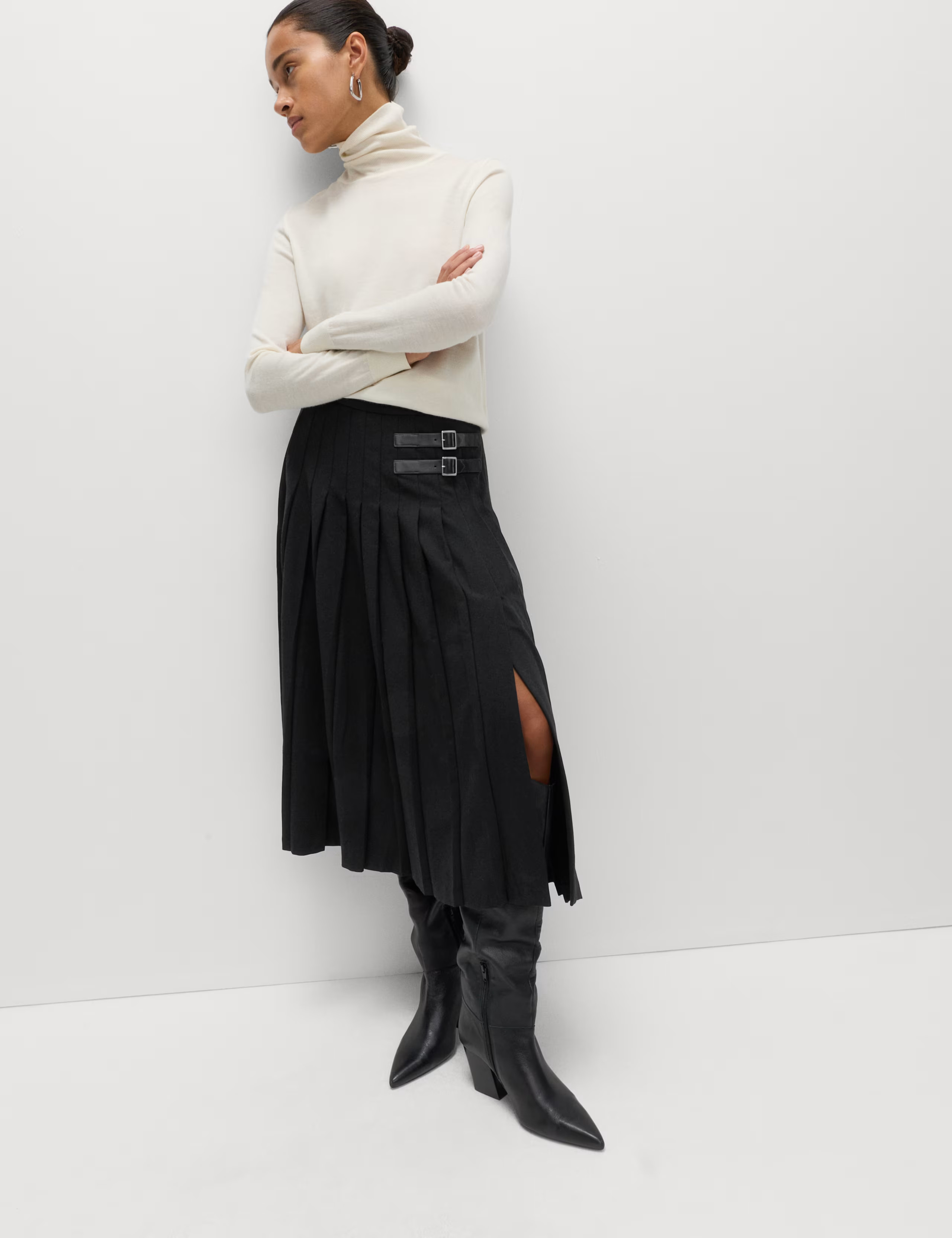 Pleated Side Split Maxi Skirt | Marks & Spencer (UK)