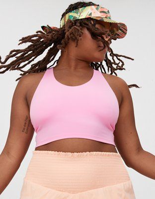 OFFLINE By Aerie Real Me Racerback Longline Sports Bra | American Eagle Outfitters (US & CA)