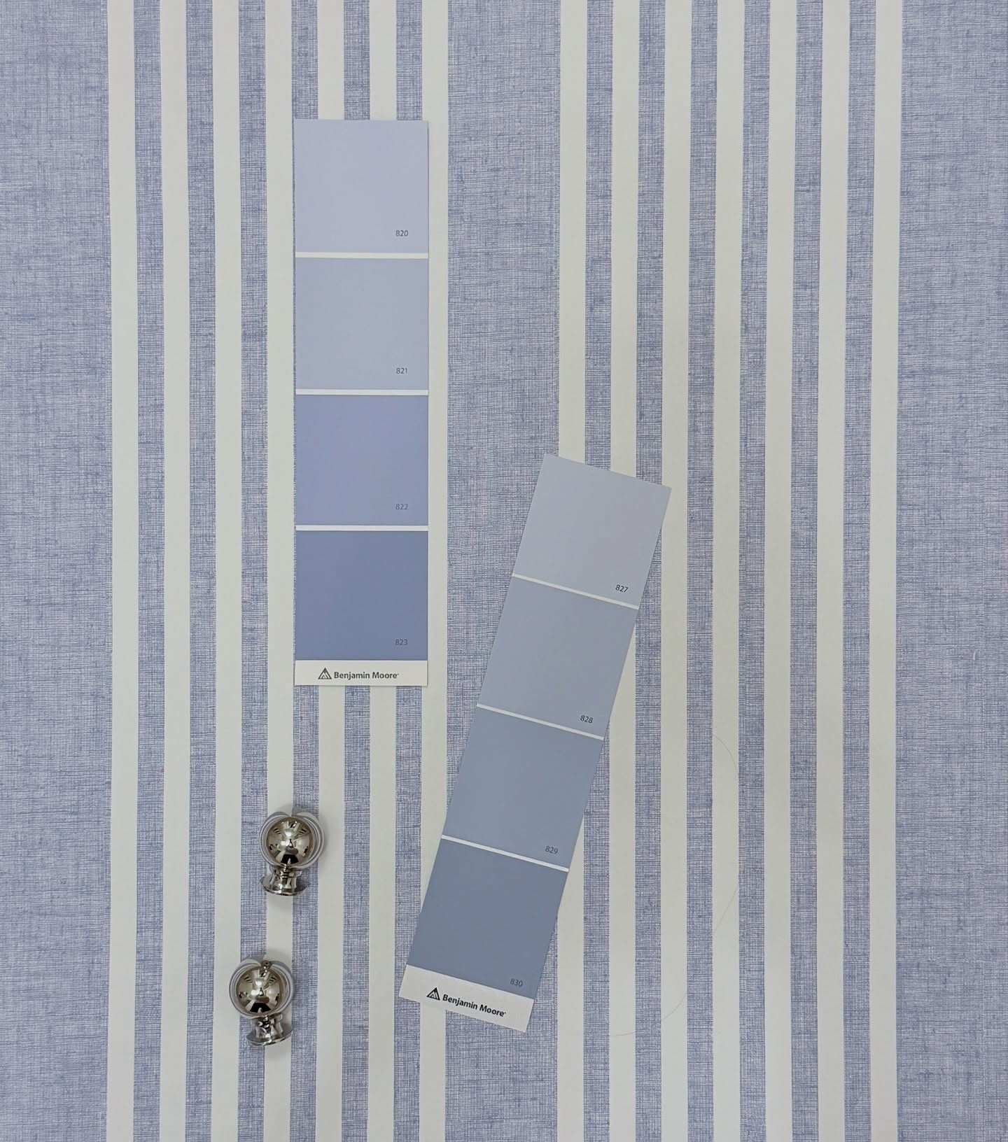 The knobs for my closet drawers just arrived 📦

Now that they’re here, I can finally install the drawer fronts which is the very last step in completing the wood trim in my walk in closet - which was my goal for week 4 of the @oneroomchallenge ✨

What started as basic IKEA Pax wardrobes has completely transformed into something that looks beautiful & built in. I can't wait to show you the difference extending the cabinets to the ceiling, and adding baseboards & trim to make the doors & drawers appear inset makes 🔨

Next week I’ll be painting the cabinets to match this striped wallpaper & I’m still deciding between these dreamy shades of blue. Which one would you pick? 💙

#oneroomchallenge #dreamcloset #closetinspo #diyhomeprojects