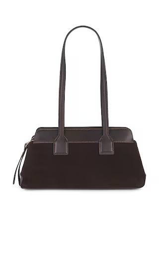 Greta Shoulder Bag in Suede Chocolate | Revolve Clothing (Global)