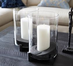 Brooks Cross Bar Hurricane Candle Holder | Pottery Barn (US)