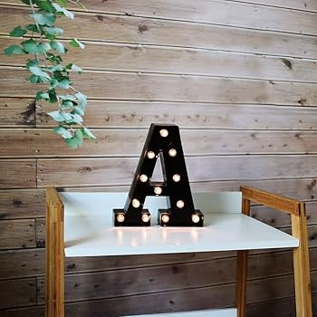 OYCBUZO Light Up Black Alphabet Marquee Letters Sign LED Marquee Number Lights Sign for Night Lig... | Amazon (US)