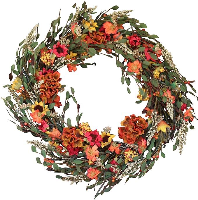 The Wreath Depot Nashua Blossom Fall Front Door Wreath, 22 Inches | Amazon (US)