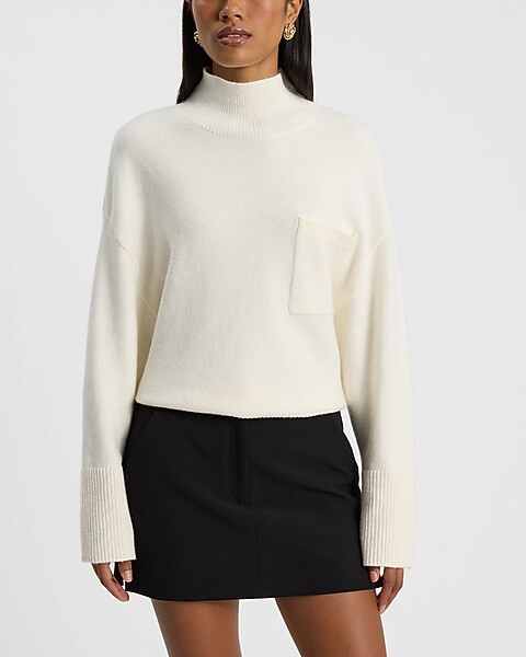 Pocket Mock Neck Sweater | Express