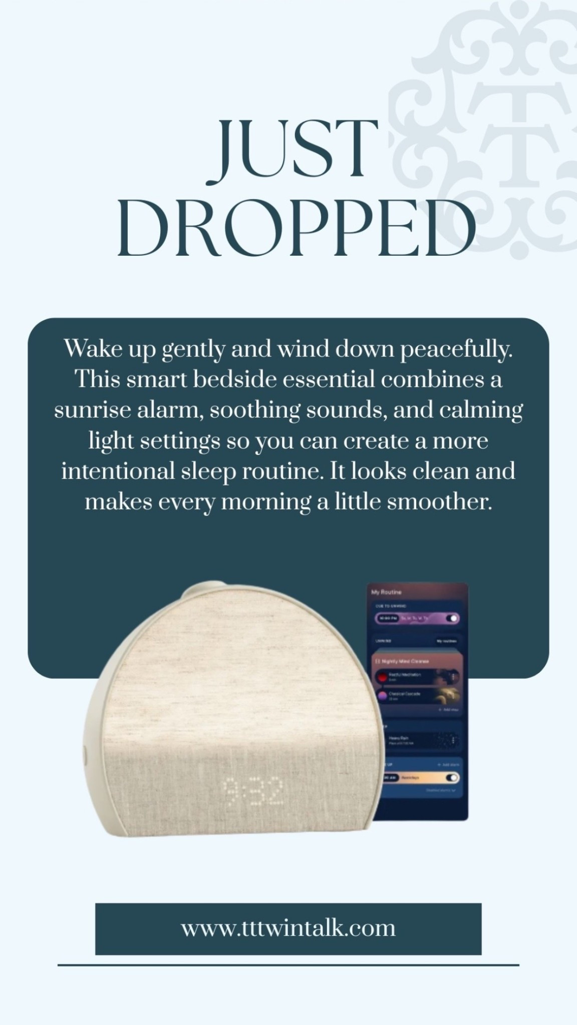 We love our hatch alarm clocks to wake up to gentle music and sunrise. It can be fully customized to brightness, volume, light color, and noise. You can also change time based on the day to wake up! m

#LTKHome #LTKmorningroutine #LTKGiftGuide