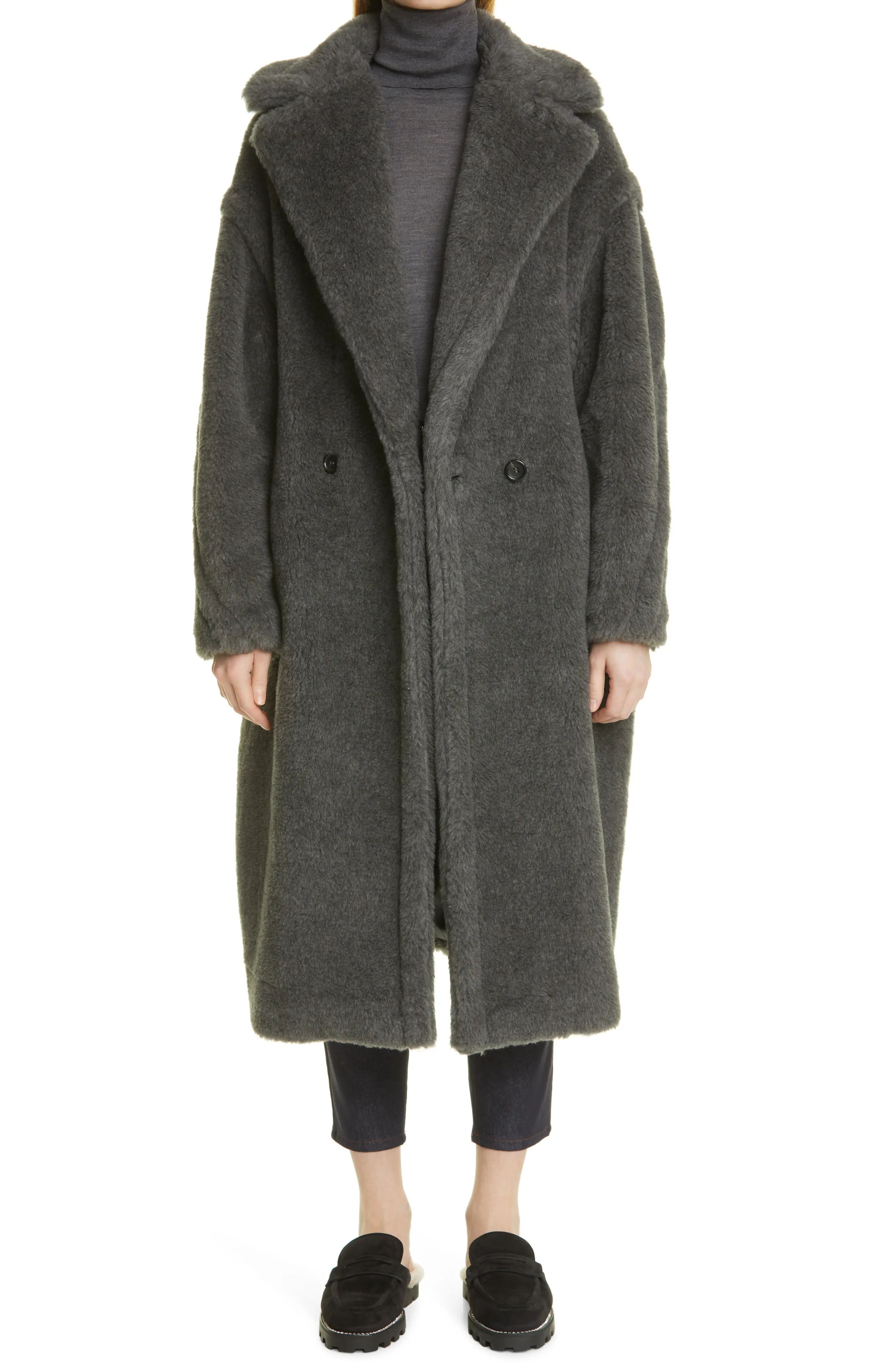 Max Mara Teddy Bear Icon Faux Fur Coat, Size X-Small in 001 Grigio Medio at Nordstrom | Nordstrom