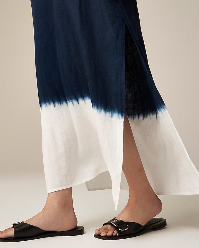 Bungalow maxi popover dress in dip-dyed linen | J.Crew US