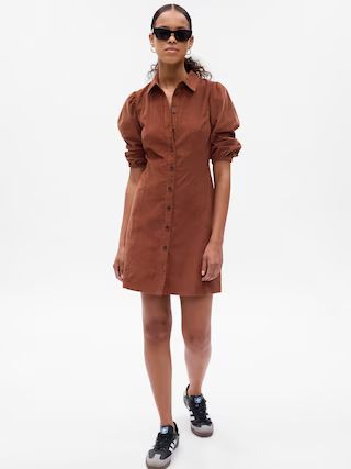 Puff Sleeve Corduroy Mini Dress | Gap (US)