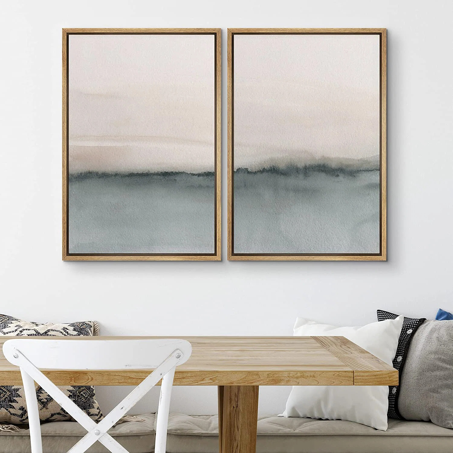 " Duotone Gray Pastel Landscape Abstract Wall Art " 2 - Pieces Painting Print | Wayfair North America